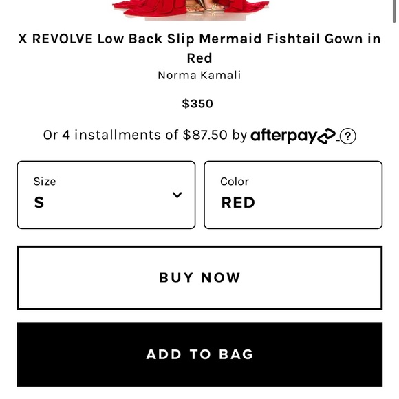 Low Back Red Fishtail Gown by Norma Kamali / Revolve - Picture 4 of 4